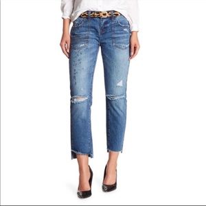 One Teaspoon Awesome Baggies Distressed Raw Step Hem Jeans Size 24